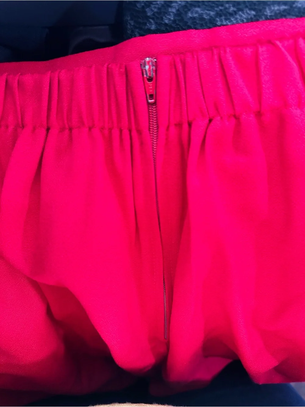 Betsy Lauren Red Tang Suit with Mandarin lounge pants w/ Elastic Waist size 10